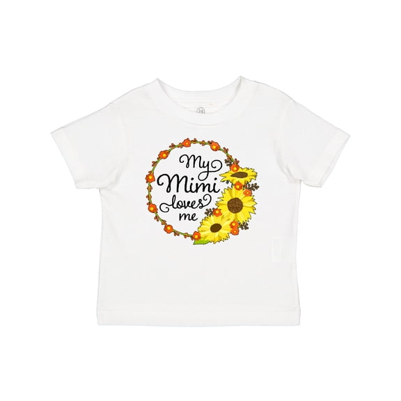 Inktastic My Mimi Loves Me with Sunflower Wreath Boys or Girls Baby T-Shirt