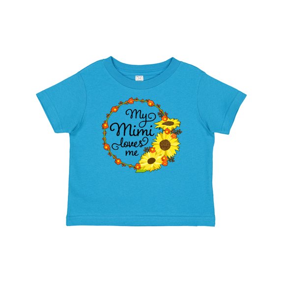Inktastic My Mimi Loves Me with Sunflower Wreath Boys or Girls Baby T-Shirt