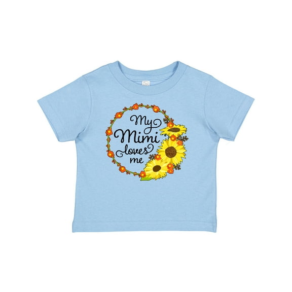 Inktastic My Mimi Loves Me with Sunflower Wreath Boys or Girls Baby T-Shirt