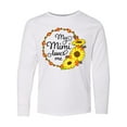 thumbnail image 1 of Inktastic My Mimi Loves Me with Sunflower Wreath Long Sleeve Youth T-Shirt, 1 of 5