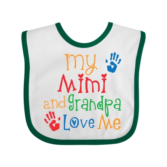 Inktastic My Mimi and Grandpa Love Me Boys or Girls Baby Bib