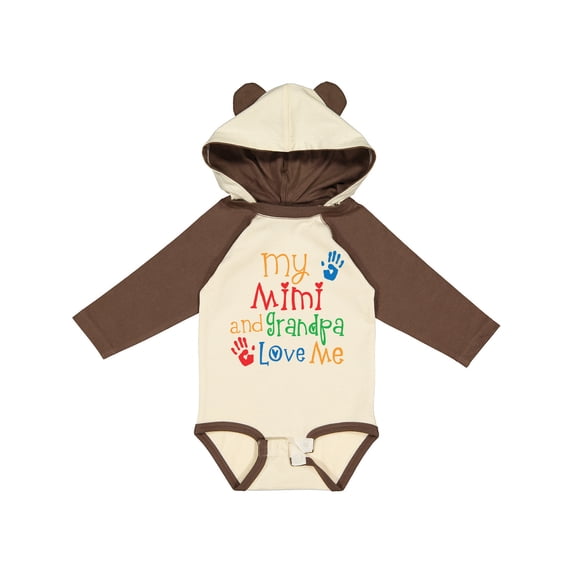 Inktastic My Mimi and Grandpa Love Me Boys or Girls Long Sleeve Baby Bodysuit