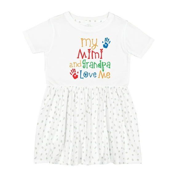 Inktastic My Mimi and Grandpa Love Me Girls Toddler Dress