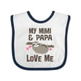 thumbnail image 1 of Inktastic My Mimi and Papa Love Me Sloth Girls Baby Bib, 1 of 4