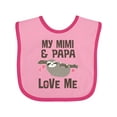 thumbnail image 1 of Inktastic My Mimi and Papa Love Me Sloth Girls Baby Bib, 1 of 4