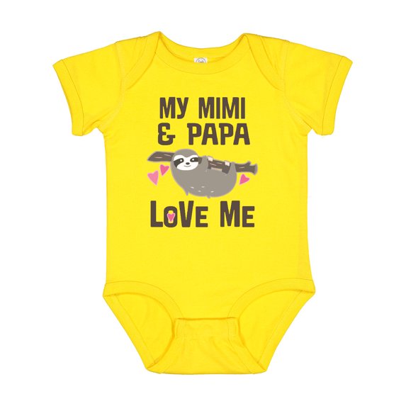 Inktastic My Mimi and Papa Love Me Sloth Girls Baby Bodysuit