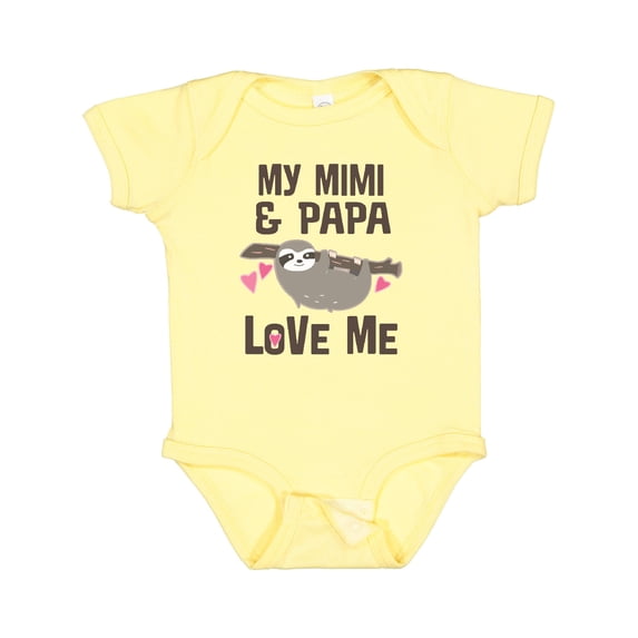 Inktastic My Mimi and Papa Love Me Sloth Girls Baby Bodysuit