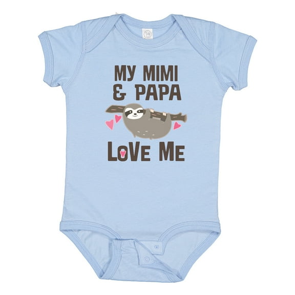Inktastic My Mimi and Papa Love Me Sloth Girls Baby Bodysuit