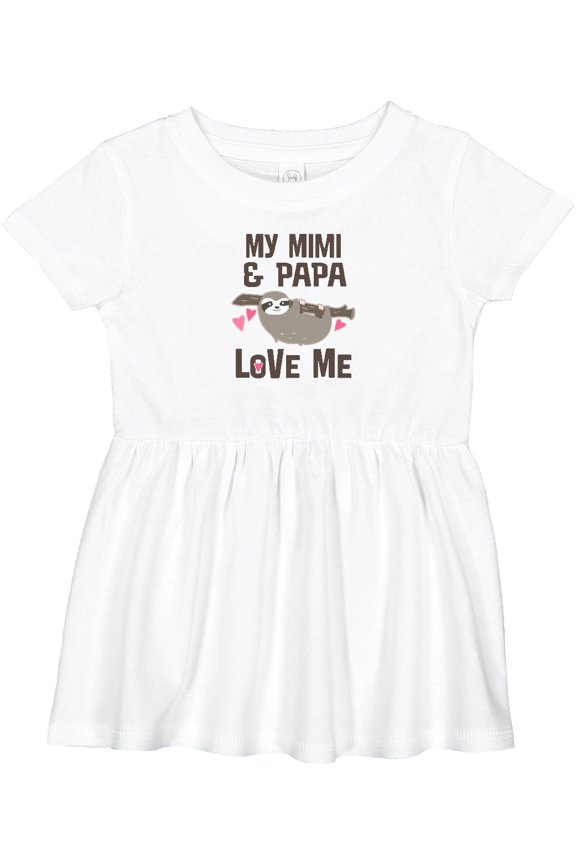 My Mimi and Papa Love Me Sloth Girls Baby Dress