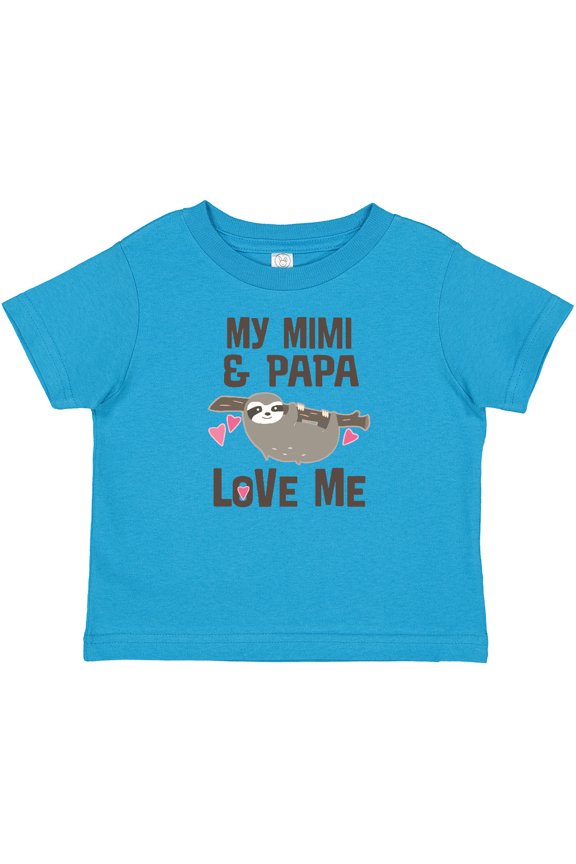 My Mimi and Papa Love Me Sloth Girls Baby T-Shirt