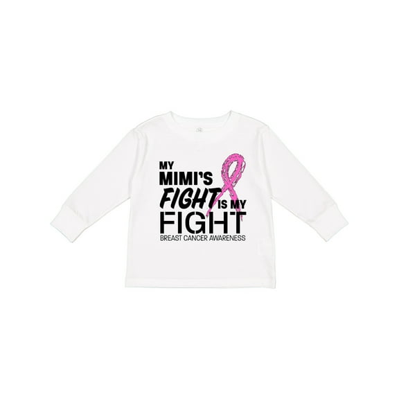 Inktastic My Mimi's Fight is My Fight- Breast Cancer Awareness Boys or Girls Long Sleeve Toddler T-Shirt