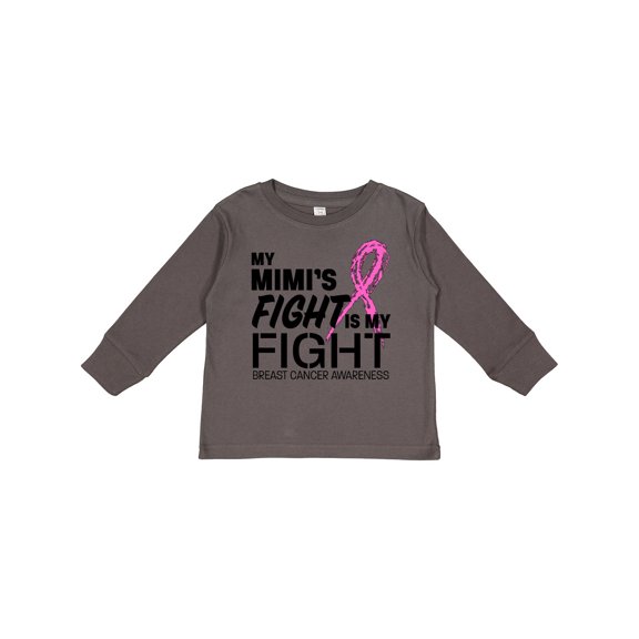 Inktastic My Mimi's Fight is My Fight- Breast Cancer Awareness Boys or Girls Long Sleeve Toddler T-Shirt