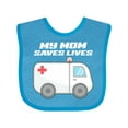 thumbnail image 1 of Inktastic My Mom Saves Lives Ambulance Boys or Girls Baby Bib, 1 of 4