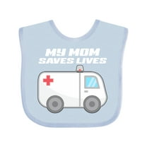 Inktastic My Mom Saves Lives Ambulance Boys or Girls Baby Bib