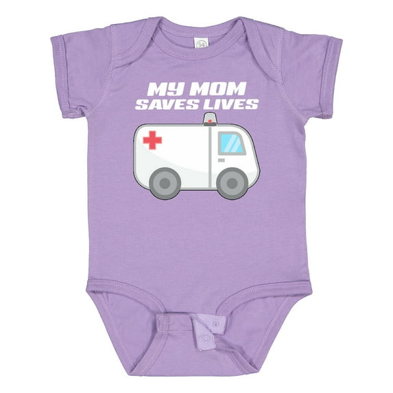 Inktastic My Mom Saves Lives- Ambulance Boys or Girls Baby Bodysuit