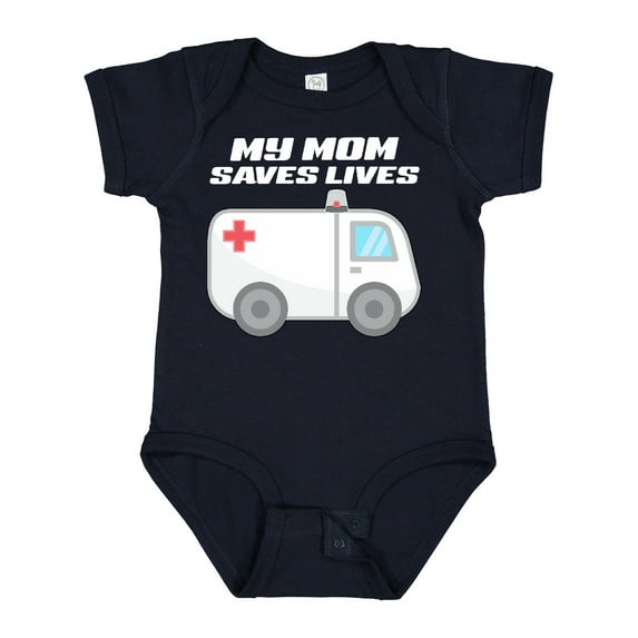 Inktastic My Mom Saves Lives- Ambulance Boys or Girls Baby Bodysuit