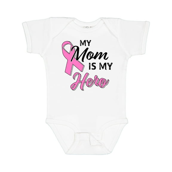 Inktastic My Mom is My Hero Breast Cancer Awareness Boys or Girls Baby Bodysuit