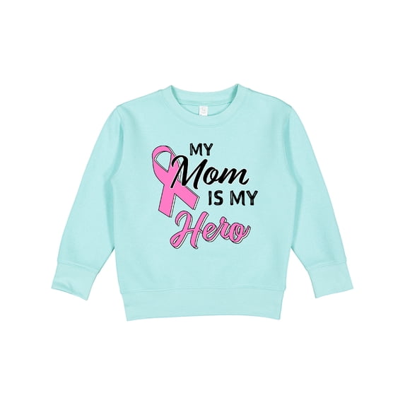 Inktastic My Mom is My Hero Breast Cancer Awareness Toddler Sweatshirt