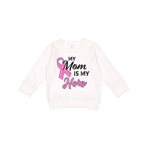 Inktastic My Mom is My Hero Breast Cancer Awareness Toddler Sweatshirt