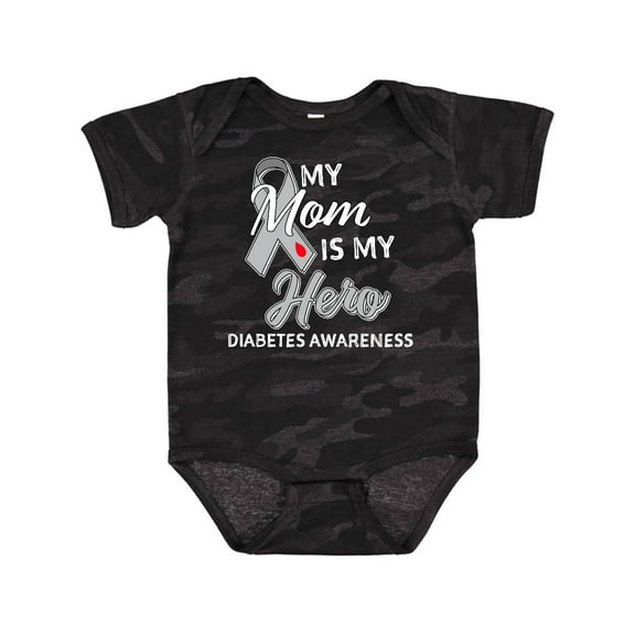 Inktastic My Mom is My Hero Diabetes Awareness Boys or Girls Baby Bodysuit