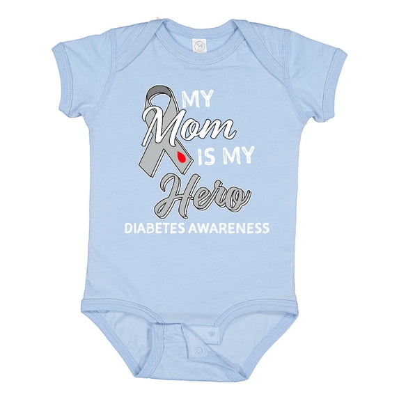 Inktastic My Mom is My Hero Diabetes Awareness Boys or Girls Baby Bodysuit