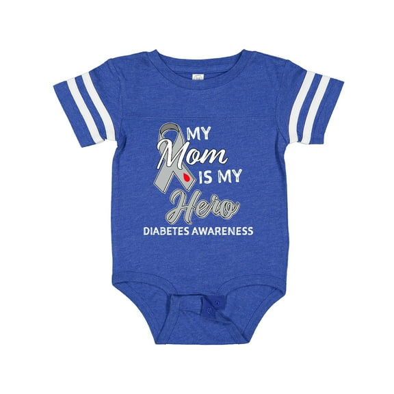Inktastic My Mom is My Hero Diabetes Awareness Boys or Girls Baby Bodysuit