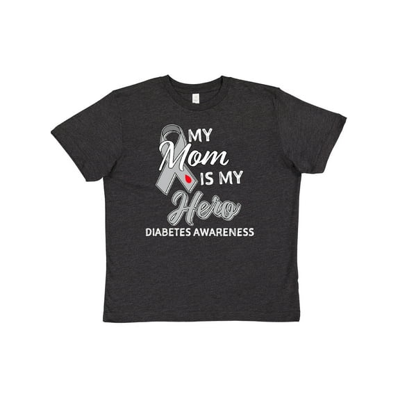 Inktastic My Mom is My Hero- Diabetes Awareness Youth T-Shirt