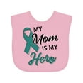 thumbnail image 1 of Inktastic My Mom is My Hero Ovarian Cancer Awareness Boys or Girls Baby Bib, 1 of 4