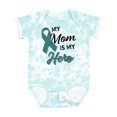 thumbnail image 1 of Inktastic My Mom is My Hero Ovarian Cancer Awareness Boys or Girls Baby Bodysuit, 1 of 5