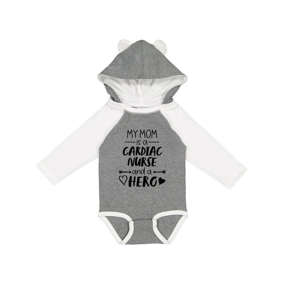 Inktastic My Mom is a Cardiac Nurse and a Hero Boys or Girls Long Sleeve Baby Bodysuit