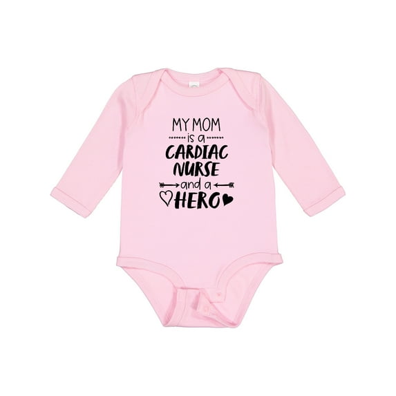 Inktastic My Mom is a Cardiac Nurse and a Hero Boys or Girls Long Sleeve Baby Bodysuit