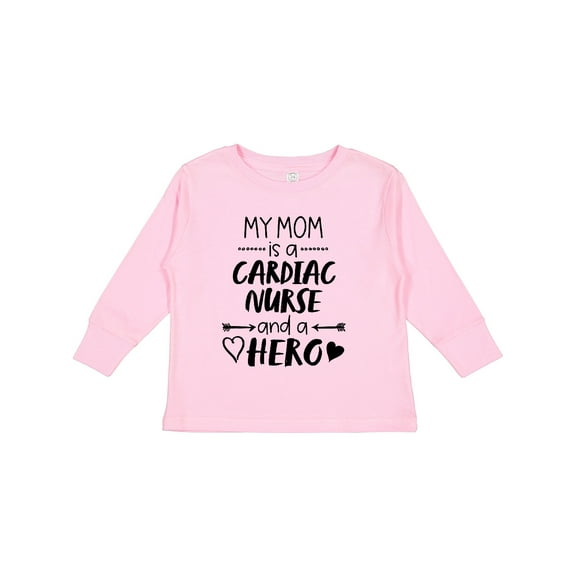 Inktastic My Mom is a Cardiac Nurse and a Hero Boys or Girls Long Sleeve Toddler T-Shirt