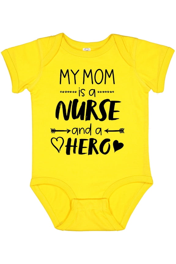 My Mom is a Nurse and a Hero Boys or Girls Baby Bodysuit