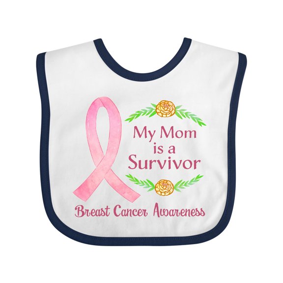 Inktastic My Mom is a Survivor Breast Cancer Awareness Boys or Girls Baby Bib