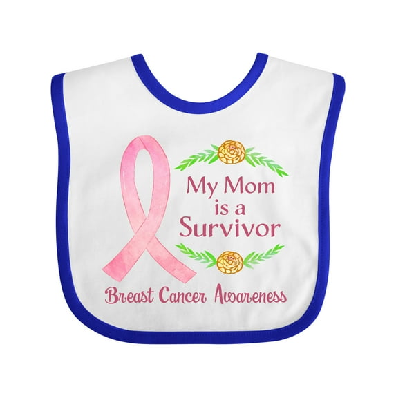 Inktastic My Mom is a Survivor Breast Cancer Awareness Boys or Girls Baby Bib