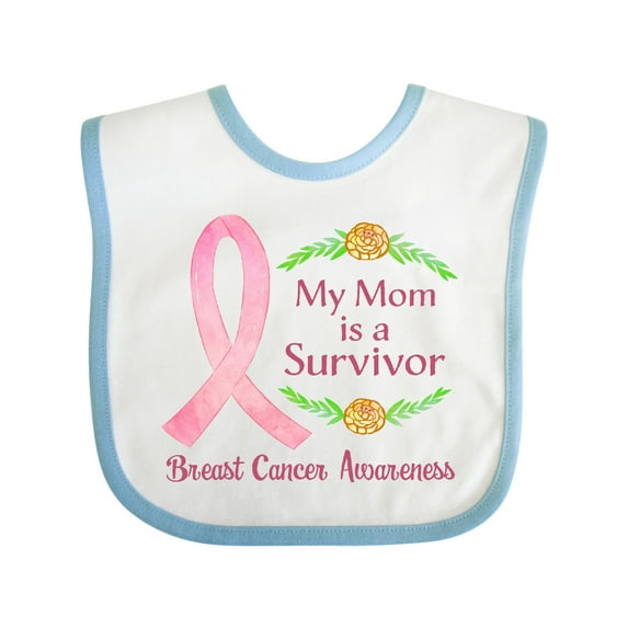 Inktastic My Mom is a Survivor Breast Cancer Awareness Boys or Girls Baby Bib