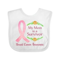 Inktastic My Mom is a Survivor Breast Cancer Awareness Boys or Girls Baby Bib