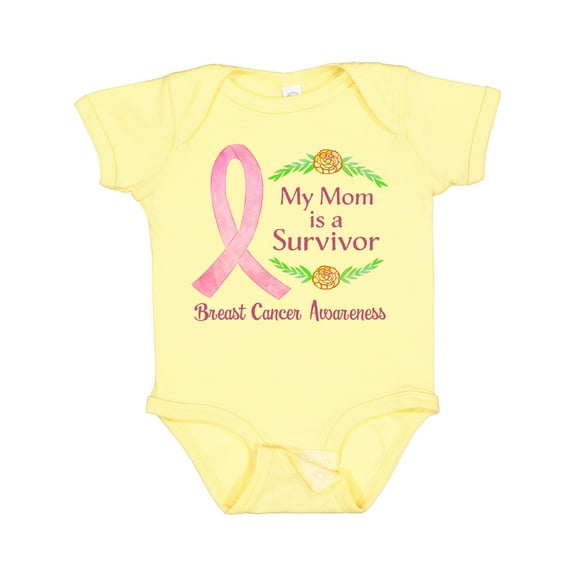 Inktastic My Mom is a Survivor Breast Cancer Awareness Boys or Girls Baby Bodysuit
