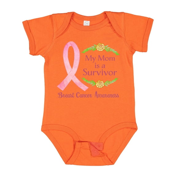 Inktastic My Mom is a Survivor Breast Cancer Awareness Boys or Girls Baby Bodysuit