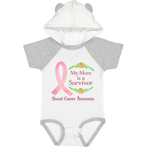 Inktastic My Mom is a Survivor Breast Cancer Awareness Boys or Girls Baby Bodysuit