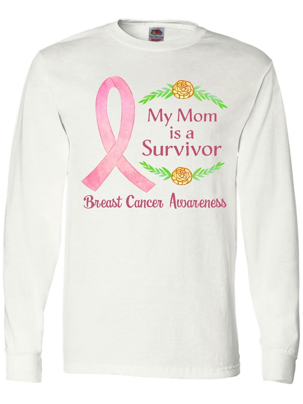 Inktastic My Mom is a Survivor Breast Cancer Awareness Long Sleeve T ...