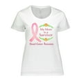thumbnail image 1 of Inktastic My Mom is a Survivor Breast Cancer Awareness Women's Plus Size T-Shirt, 1 of 5