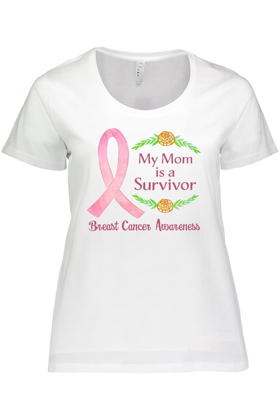 My Mom is a Survivor Breast Cancer Awareness Women's Plus Size T-Shirt