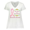 thumbnail image 1 of Inktastic My Mom is a Survivor Breast Cancer Awareness Women's Plus Size V-Neck T-Shirt, 1 of 5