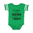thumbnail image 1 of Inktastic My Mom is a Teacher and a Hero Boys or Girls Baby Bodysuit, 1 of 4
