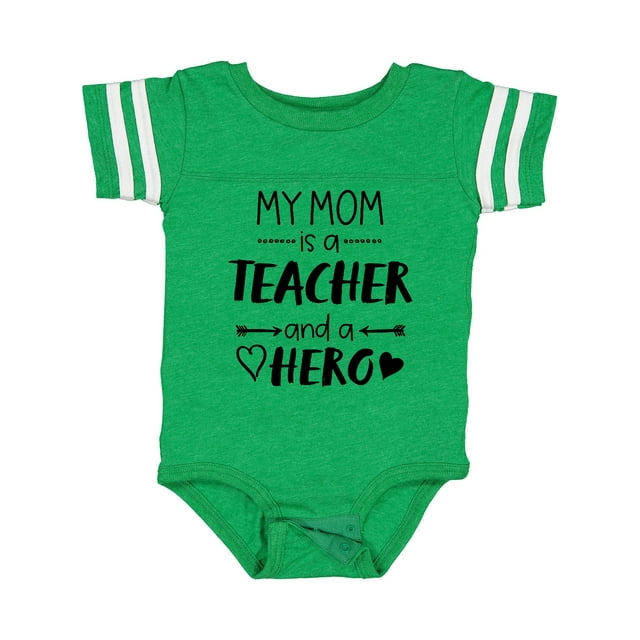 Inktastic My Mom is a Teacher and a Hero Boys or Girls Baby Bodysuit