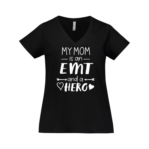 Inktastic My Mom is an EMT and a Hero Women's Plus Size V-Neck T-Shirt
