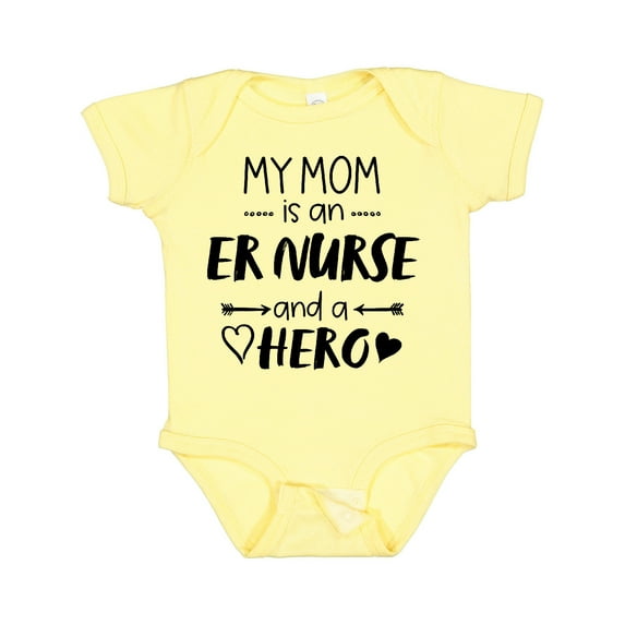 Inktastic My Mom is an ER Nurse and a Hero Boys or Girls Baby Bodysuit