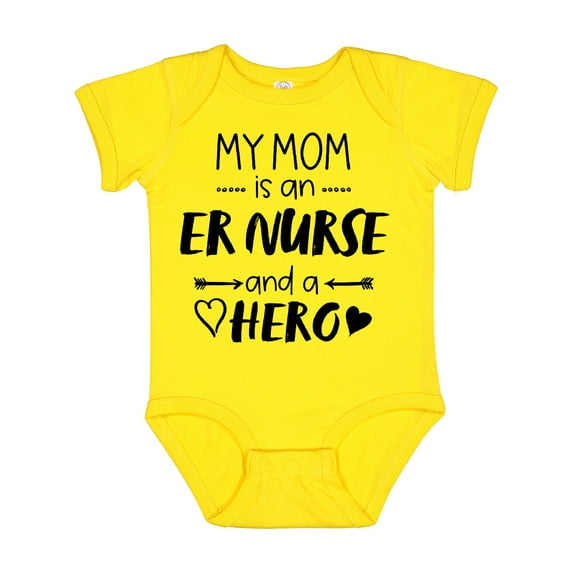 Inktastic My Mom is an ER Nurse and a Hero Boys or Girls Baby Bodysuit