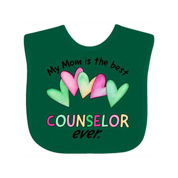 Inktastic My Mom is the Best Counselor Ever Boys or Girls Baby Bib